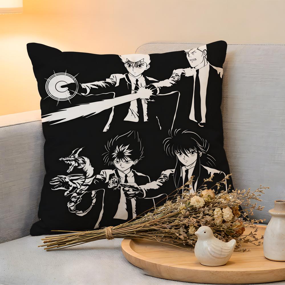 Kissenhülle Leinen Hautfreundlich Weich Dekorative Hülle Für Sofa Heimdekoration Yu Yu Hakusho Kissenbezug