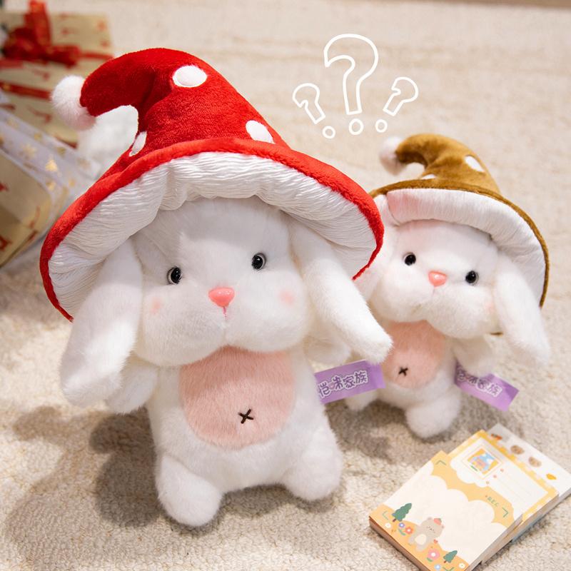Easter Bunny Soft Stuffed Plush Playthings Mushroom Hats Rabbit Lovely Dolls Stuffed Plushies Happy Easter Day Party Gifts Ideal For Girls