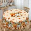 1 Piece, Waterproof And Dirt-Proof Polyester Thanksgiving Tablecloth, Autumn Pumpkin Tablecloth, Suitable For Long And Round Tables
