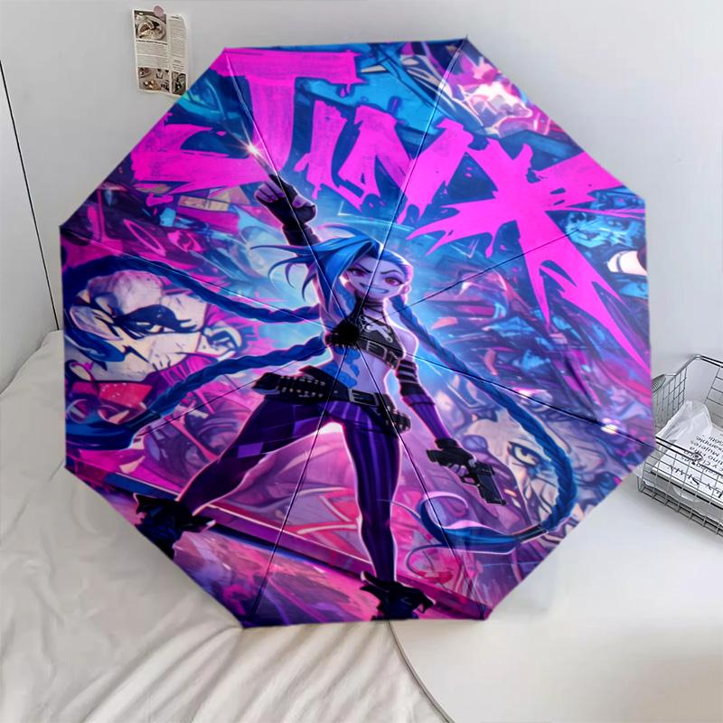 1PC Jinx Automatic Umbrella - Suitable Travel Outdoor Portable Umbrella Birthday Gift Daily Essentials