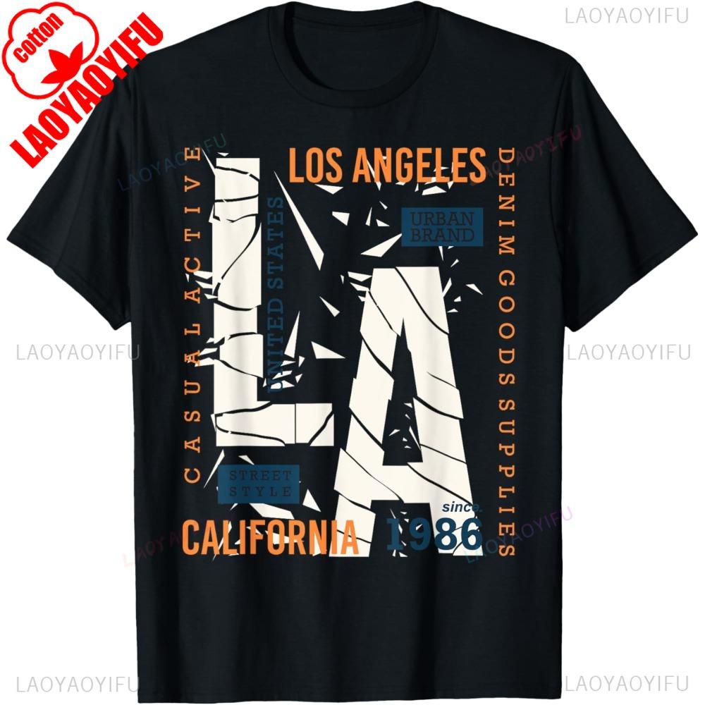 Los Angeles California TShirt Creative Design LA Street Fashion Novel Tshirt Men Women Summer Casual Crewneck Cotton Tee Tops