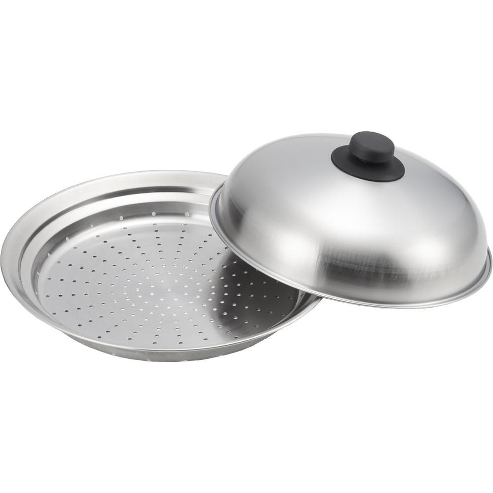 Yoshikawa Steamer Plate for Frying Pans, Compatible with 24-26cm Frying Pans, Made in Japan, Stainless Steel, Easy Steaming by Placing it on a Frying