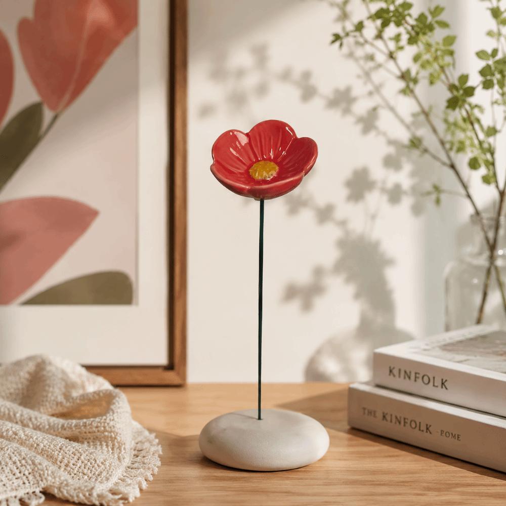 3pcs Ceramic Bee Butterfly Water Dispenser Colorful Artificial Flower  Garden Stake