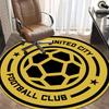 United City FC Hexagonal Soccer Star Circular Area Rug Football Club Round Floor Carpet Sports Fan Living Room Bedroom Home Decor Mat