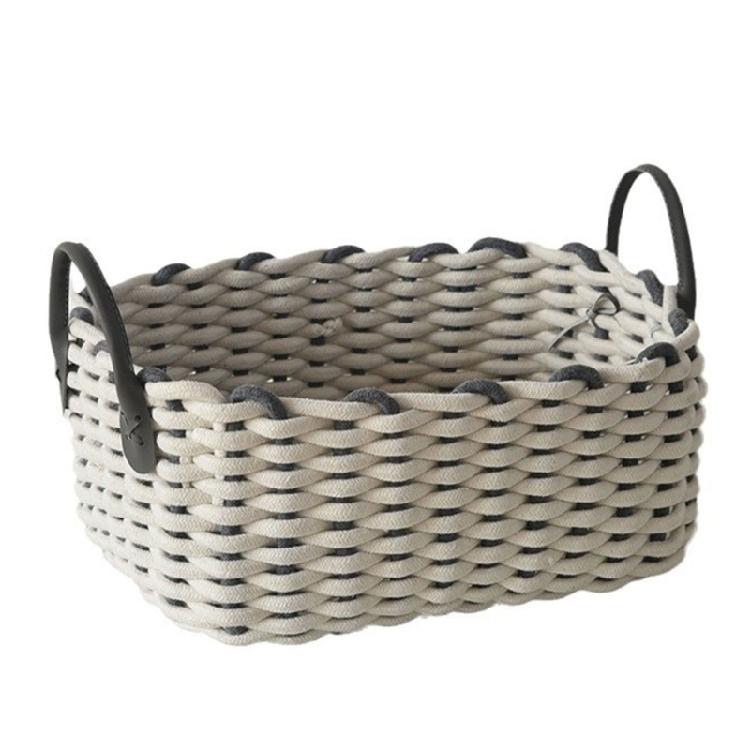 Convenient Cotton Rope Storage Basket Handwoven Cotton Rope Woven Organization Baskets Portable Storage Container