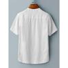 Summer Loose Casual Youth Collarless Linen Cotton Ordinary Solid Color Men's Shirt