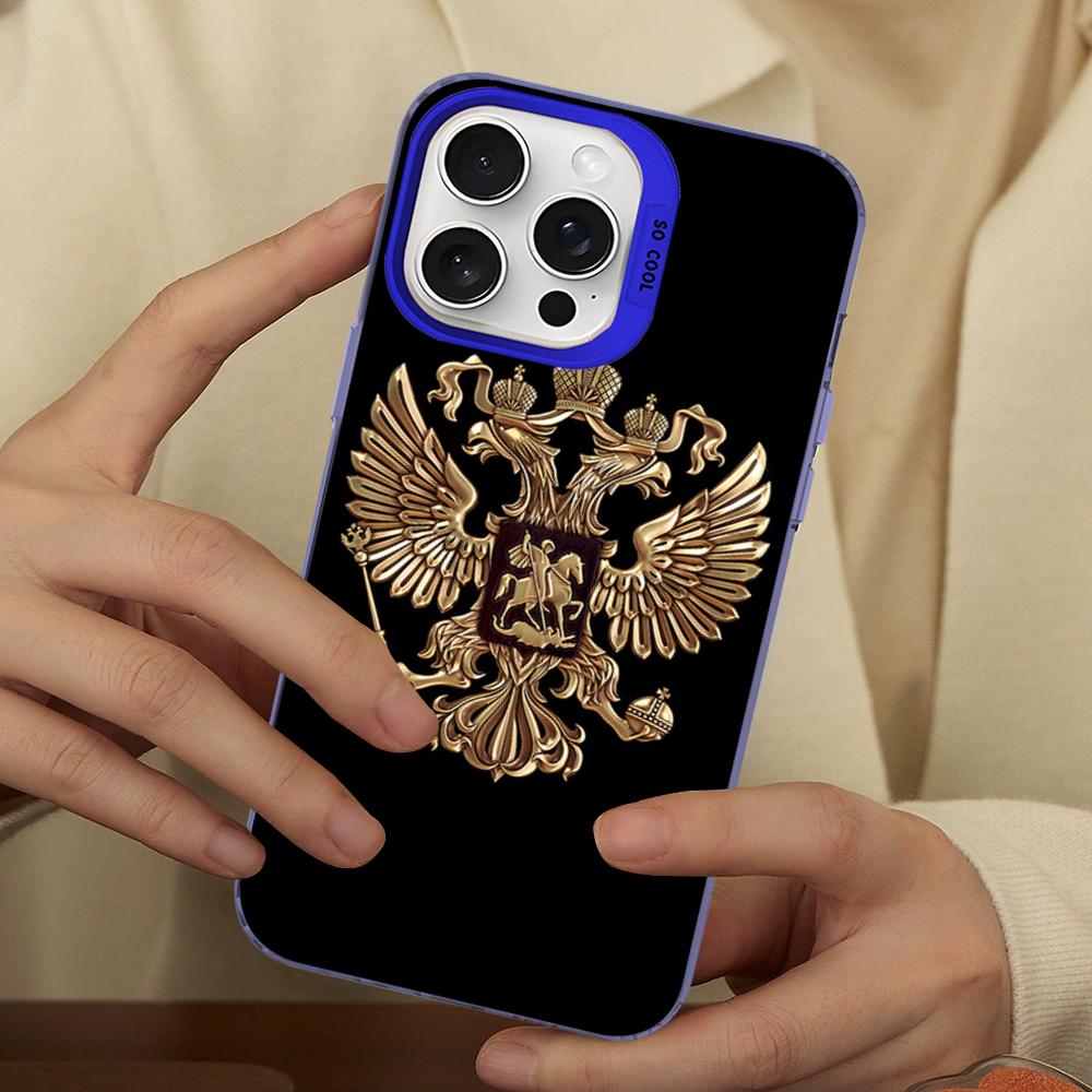 

Russia Russian Flags Poccnr Emblem Phone Case For IPhone 16 15 14 13 12 11 Pro Max X XR XSMAX Matte Shockproof Back Cover iPhone 12