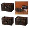 Antique European Styles Handheld Storage Box Sturdy Travel Wood Case Accessory for Clothing and Books Organization