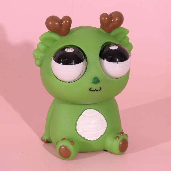 Herausspringender Augen Drache Quetschspielzeug Angst Stressabbau Sitzender Cartoon Drache Knet-Sensorisches Spielzeug Weicher Stressball Tierisches Fidget Spielzeug