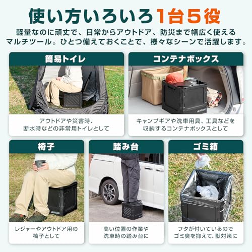 VASTLAND Portable Folding Toilet, Emergency Toilet, for Disaster Preparedness, Emergency Toilet, Car Camping, Flushable