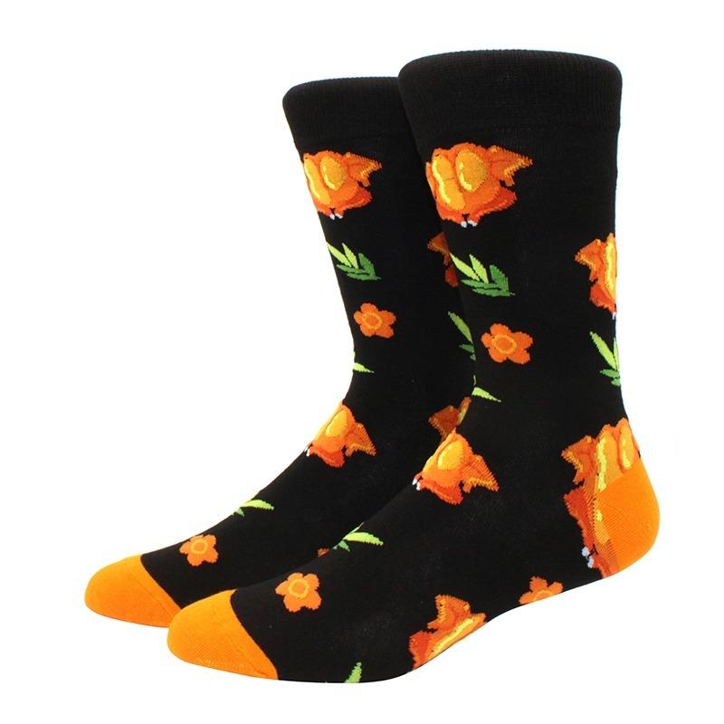 Herren mehrfarbig bedruckte Früchte, Essen, Damensocken, lustig, Skateboarden, Hip-Hop, Tiere, Socken