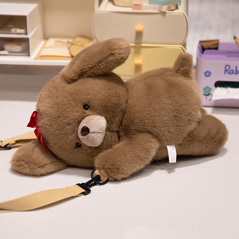 Cute Cute Puppy Dog Bag Plush Toy Doll Teddy Dog Doll Children Messenger Bag Soothing Rag Doll 35cm（0.3kg）