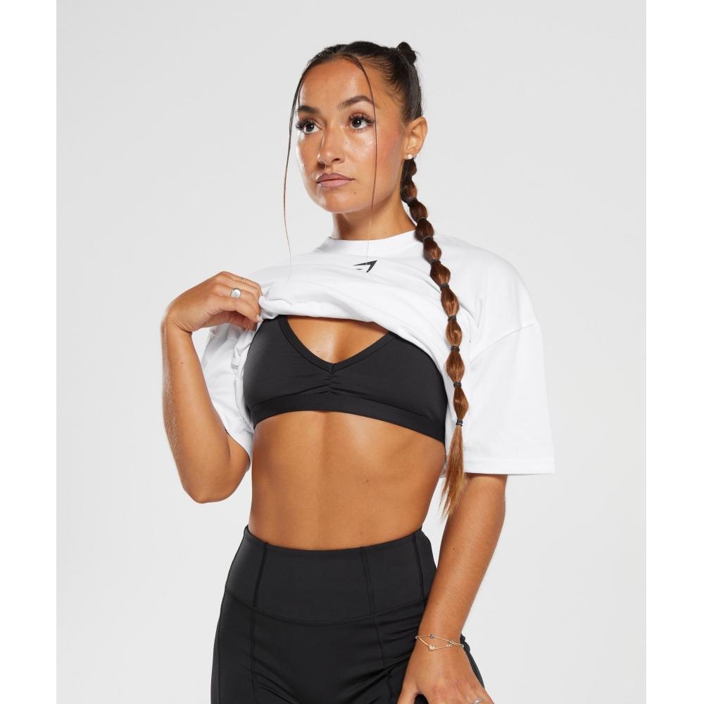 Gymshark Camiseta Gs Power Oversized blanca B4a7o Wb57