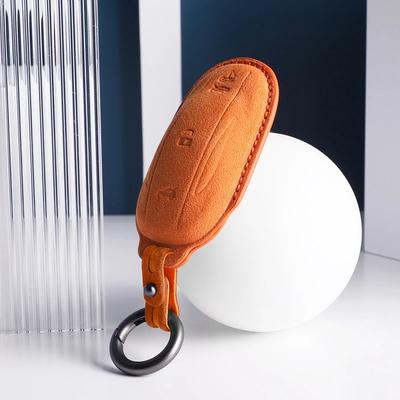 Suède Étui Housse Porte-clés Intelligent pour Voiture Pour Tesla Model 3 Model X S Model Y Sac Protecteur Fob Bracelet Coque Support Porte-clés Accessoires