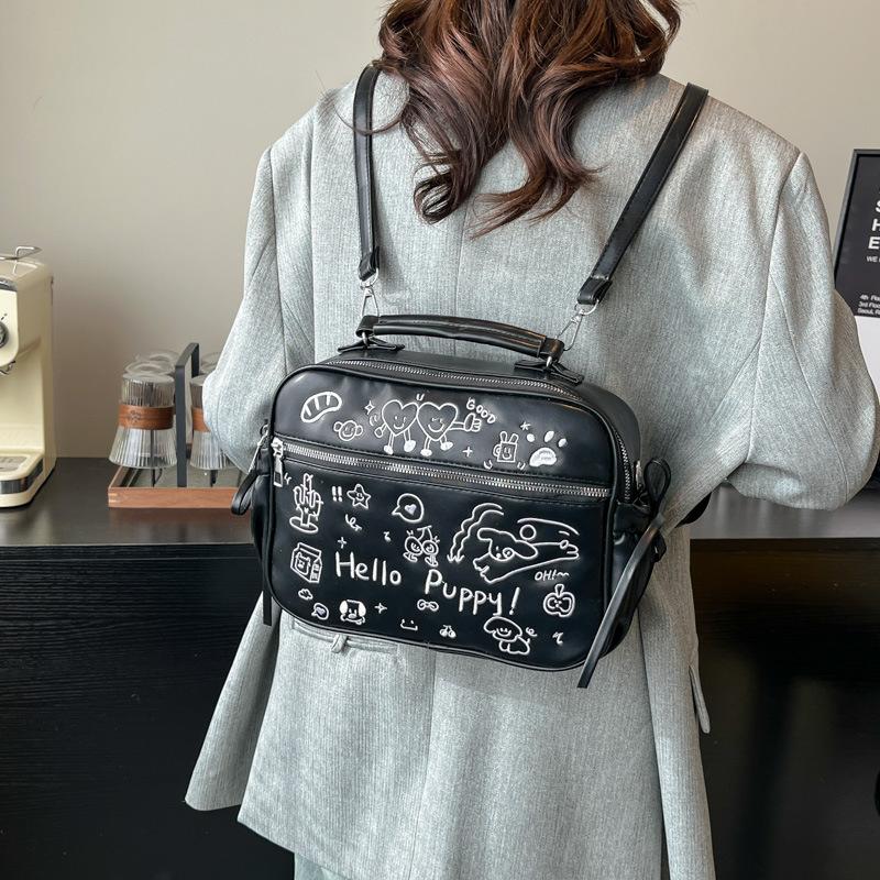 

Portable fashion tote bag women s 2025 spring new Korean version trend backpack high-end niche versatile women s bag чёрный