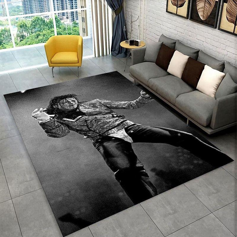 Retro MJ Michael Jackson King of Pop Non-Slip Area Rug for Living Room,Bedroom,Playroom,Carpet Floor Mat Home Decor Rug Room