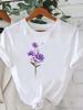 (Asian Size) Sweet Flower Cute  Printed Clothing Female Top Fashion Graphic Short Sleeve T-shirts Casual T Shirt  Lady Women Tee