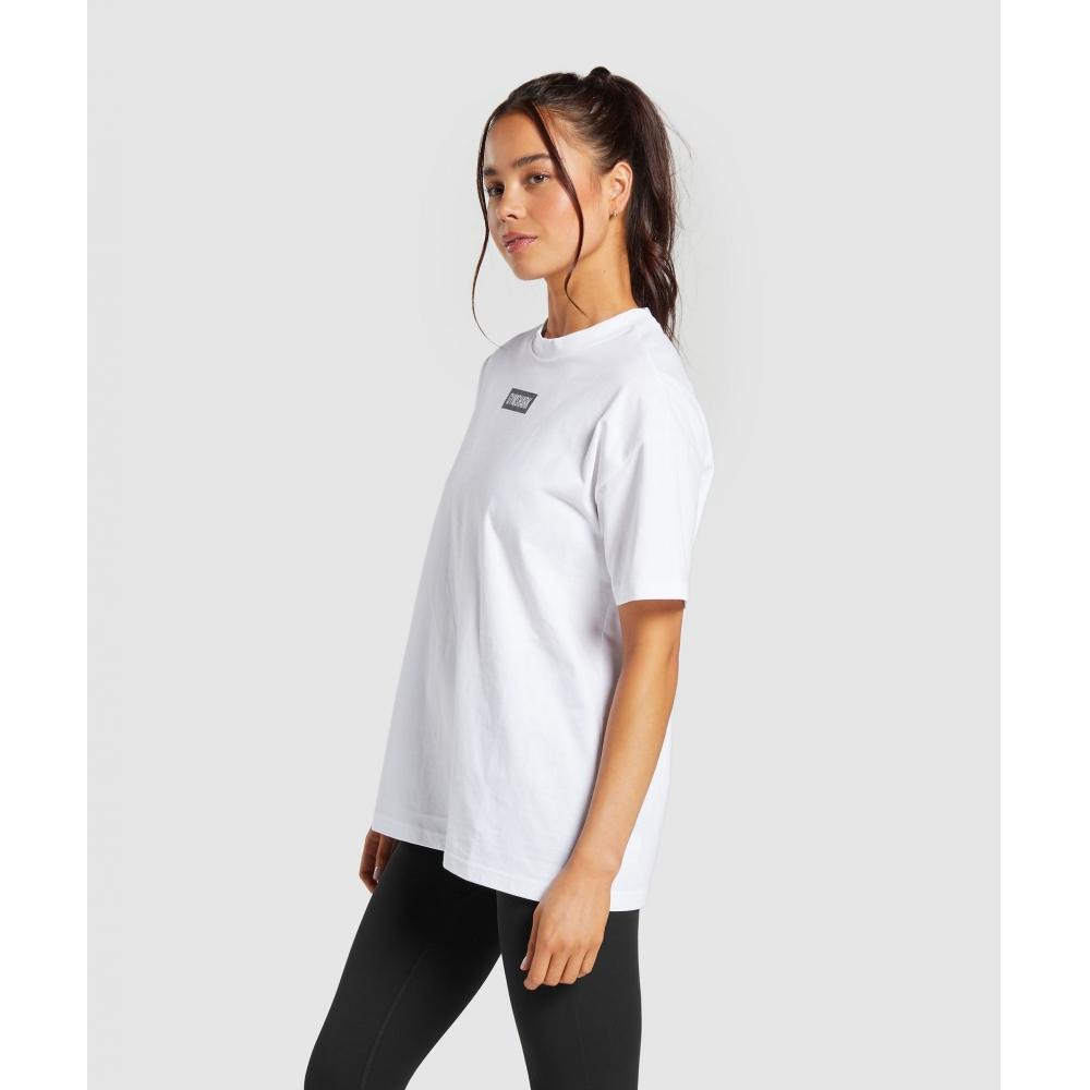 Gymshark Bloque Camiseta Oversize blanca B6a3z Wb86