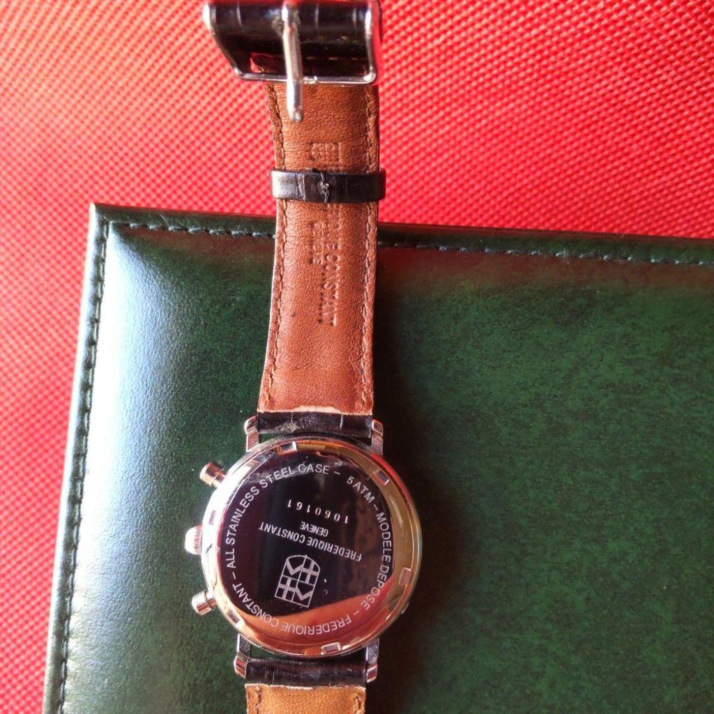 Used Frederique Constant Business Timer Moon Phase Watch Working