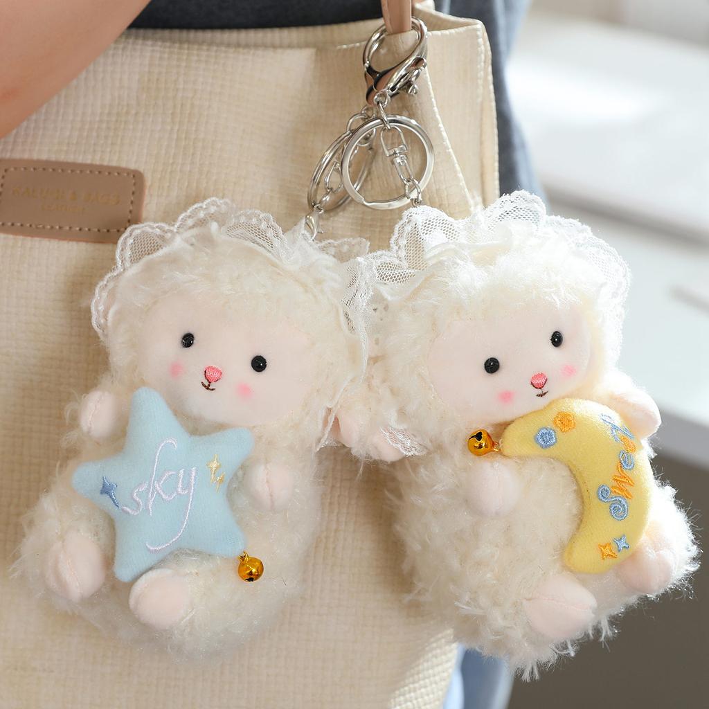 Sweetheart Sheep Hanging Pendants Soft Stuffed Plush Toys Eid Ramadan Moon Star Sheep Plushies Animal Doll Girls Favor Gifts