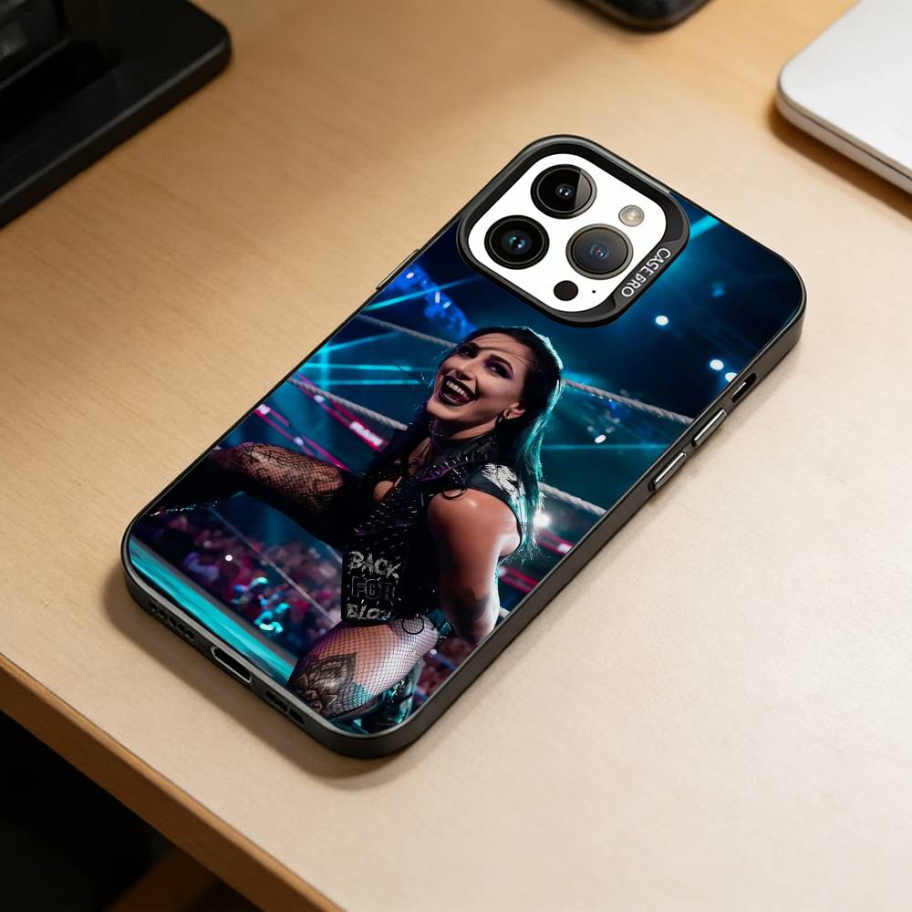 Rhea Ripley-R Handyhülle Für iPhone 17,16,15,14,13,12,11 Plus,Pro Max,XS,Bunte Silberne Schwarze Hülle