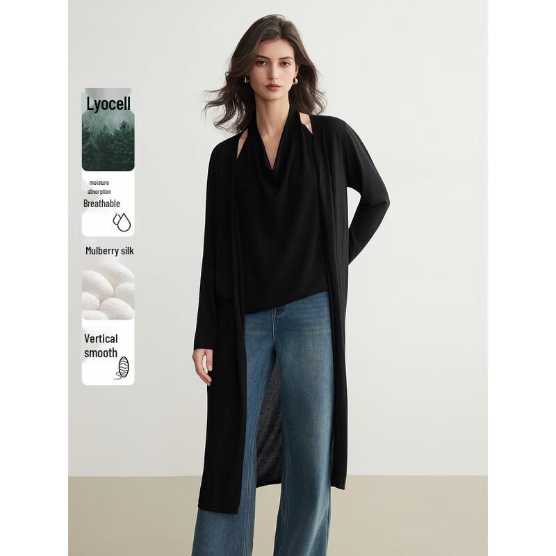 ELLE Women s Tencel Knit Halter Cardigan L