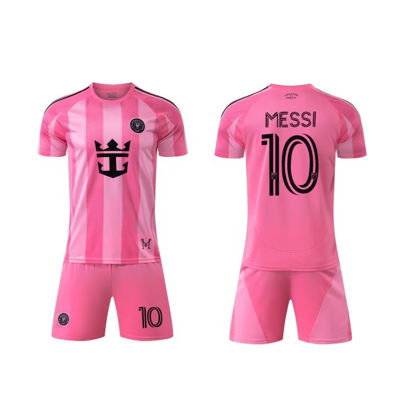 

6 Miami home pink No. 0 Messi football jersey children s adult jersey size-XL 14 yards/90