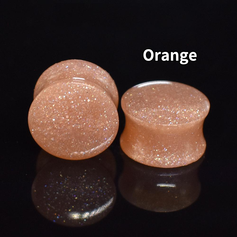6-50mm Solid-colored Twinkle Acrylic Ear Tunnels Plugs Stretchers Expander Double Flared Flesh Tunnels Ear Piercing Jewelry