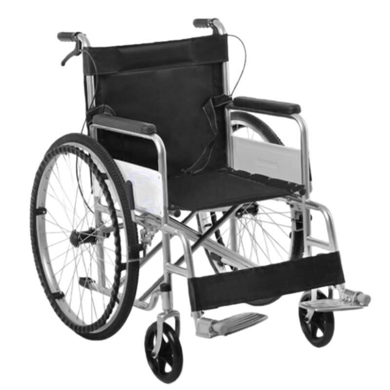 Lightweight Foldable Oxford Cloth Wheelchair with Soft Seat and Four Brakes for Elderly Travel