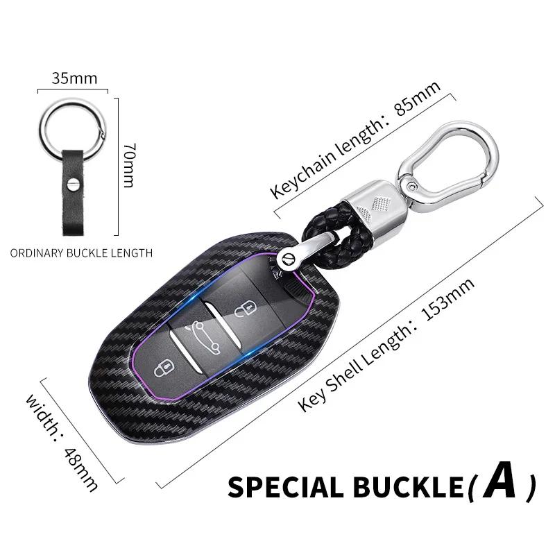 Abs Carbon Fiber Auto Smart Key Fob Cover Case Housing Fit For Peugeot 2008 3008 4008 5008 Citroen C4 C4L C3-Xr C6 Picasso Ds3 Ds4 Ds5 Ds6