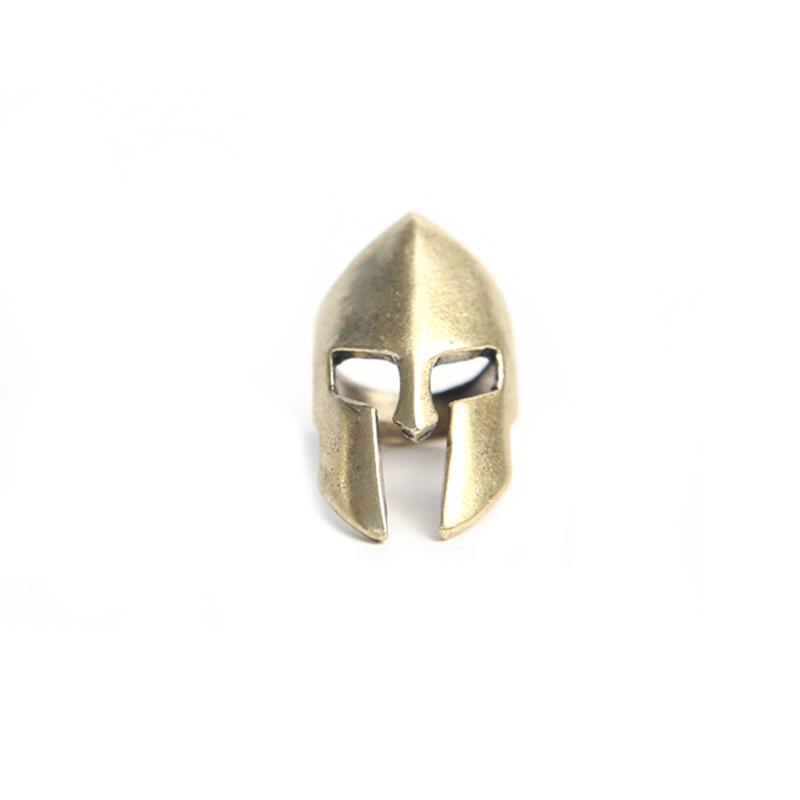 Retro Brass Spartan Warrior Helmet Knife Beads Lanyard Hangings Jewelry DIY Paracord EDC Outdoor Carabiner Pendants Accessories