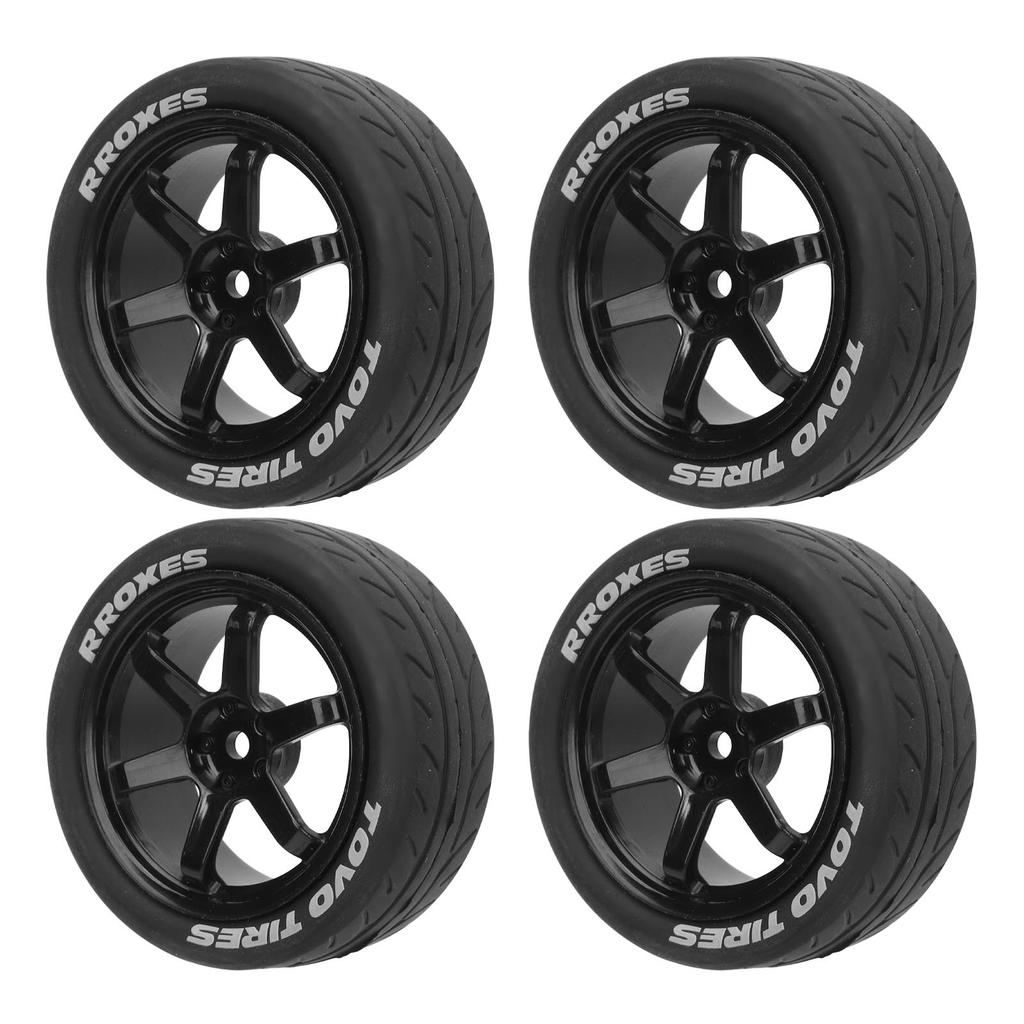 4Pcs 1Celsius10 RC Tires Plastic Rubber Smoothly   Strong Cushioning RC Wheels Replacement for    01  02