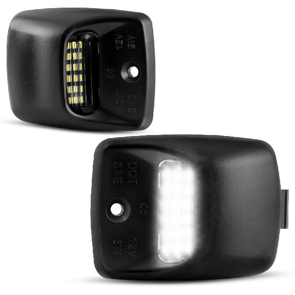 

LESAUCE Full LED License Plate Light Tag Light For 2003-2018 Dodge RAM 1500 2500 3500 Pickup Truck, 6000K White, Smoke Lens, Tag Lamp Assembly For 2005-2015 Tacoma/2000
