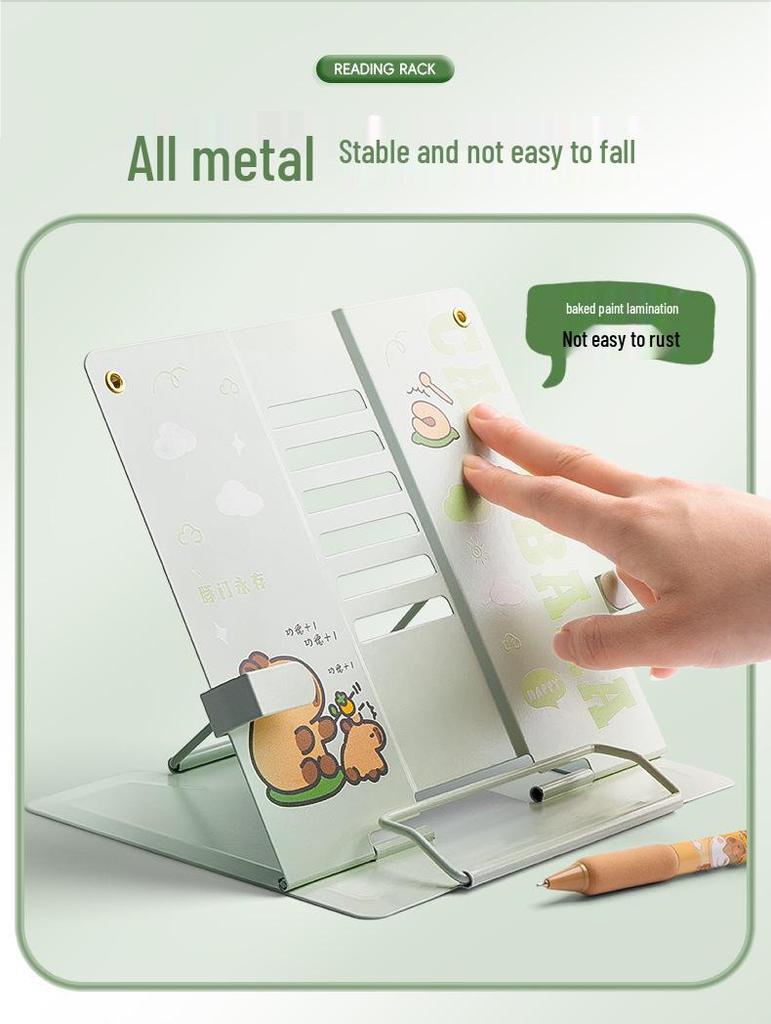 Kaba Bear Adjustable Reading Stand - Multifunctional Metal Book Holder for Students