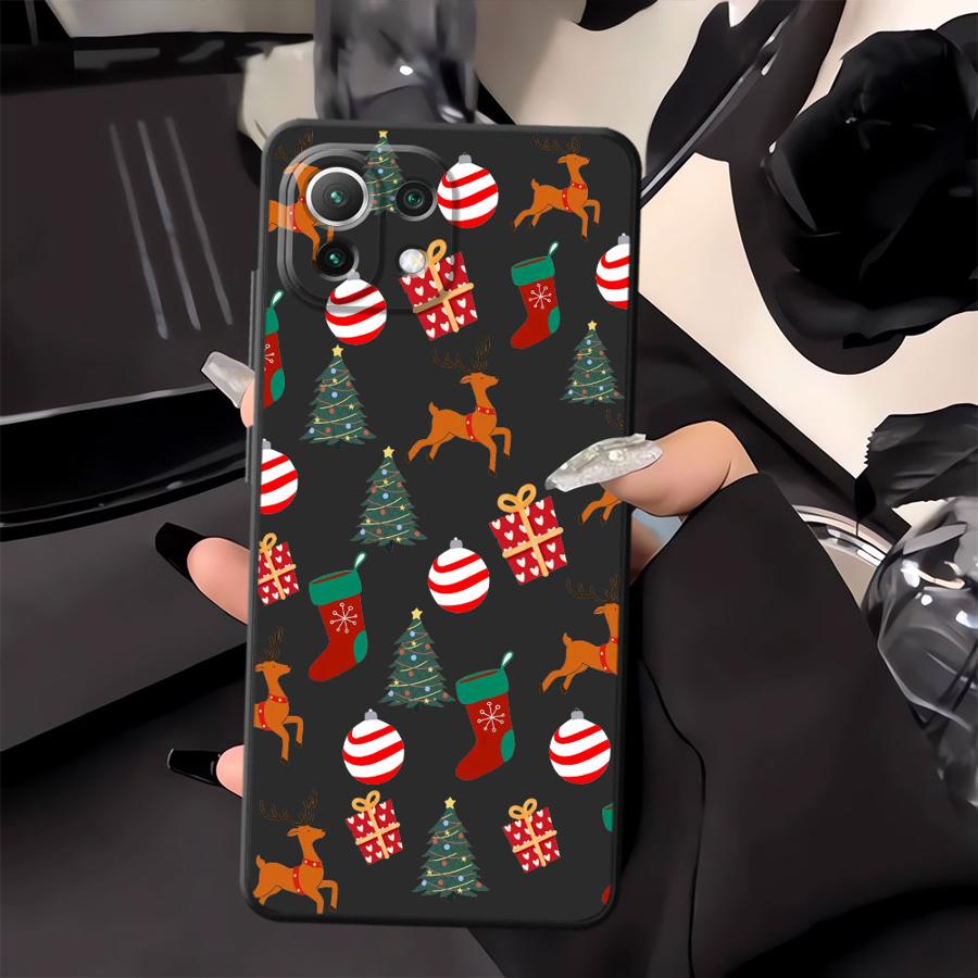 Creative Christmas Element Fashion Black Soft Phone Cover Case for Xiaomi Mi 11 12 13 Lite 12X 13 14 15 Pro 10T 11T 12T Pro