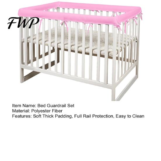 Baby Collision Prevention Rail 1 Set Breathable Mesh Crib Cover, Soft Teething Protector for Safety Rails, Thick Pad Toddler Bed, Edge Guard