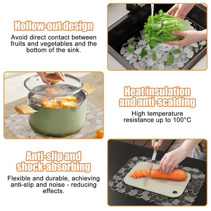 652F Pack of 2 Silicone Sink Protector Mats Hollows Not Slip Drainages for Kitchen China Mainland