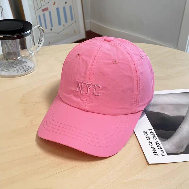 Korean-style spring/summer lightweight baseball cap with letter embroidery, quick-drying fabric, and bright colors, suitable for women and students