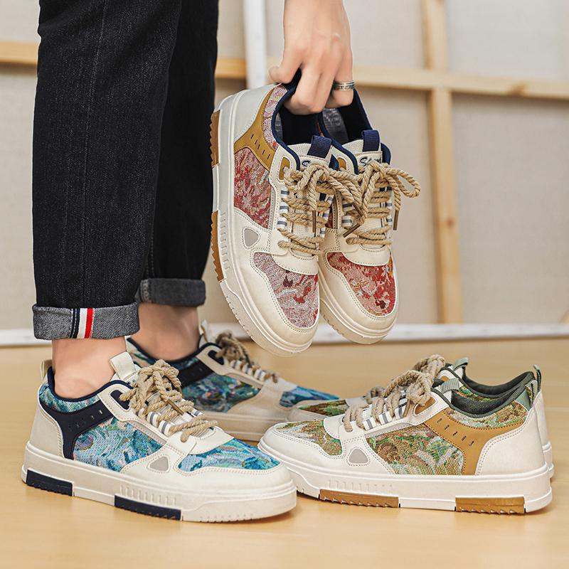 Męskie trampki Lekkie męskie buty wulkanizowane antypoślizgowe oddychające męskie buty w stylu casual Modne męskie buty sportowe 39-44