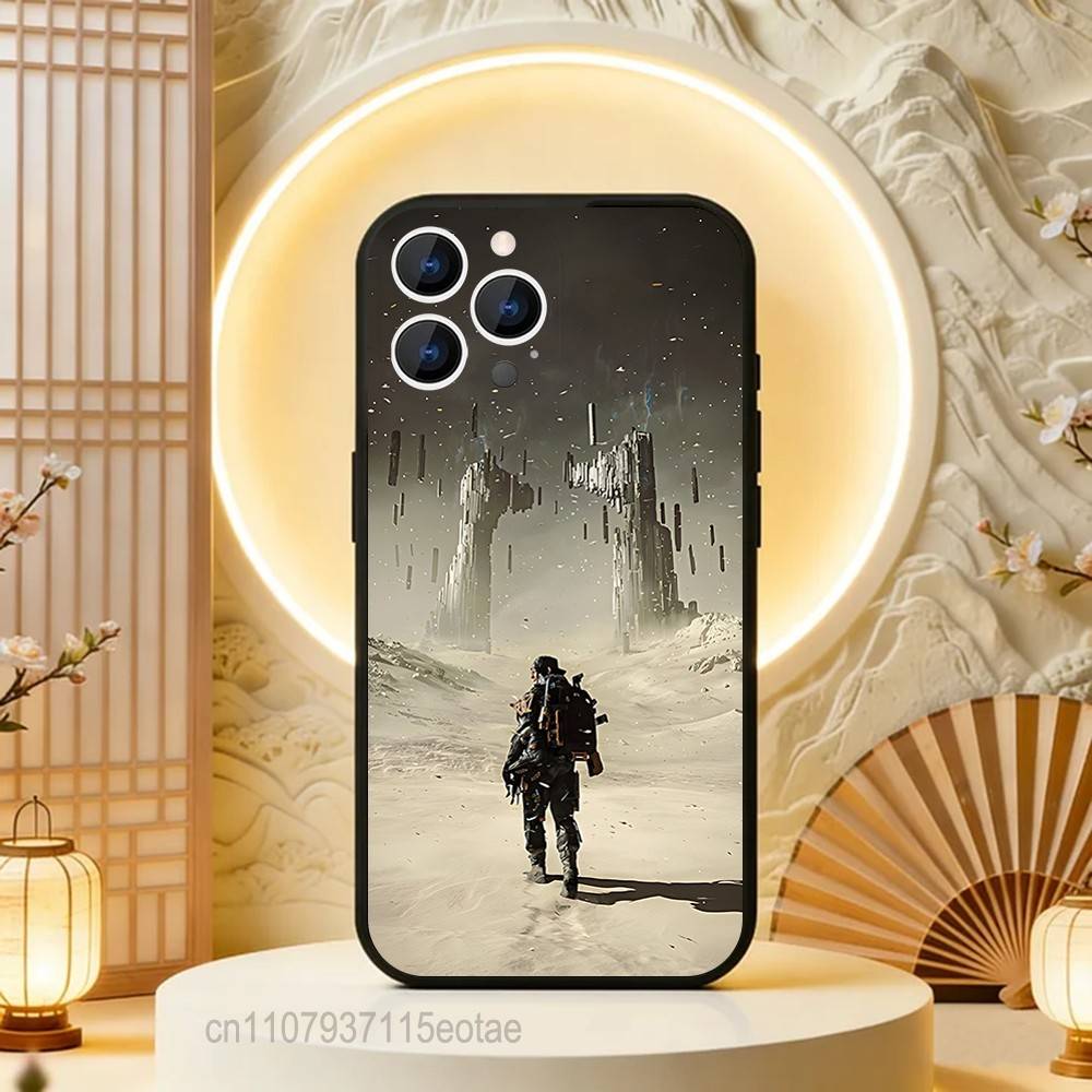 Death S-Stranding On The Beach  Phone Case Silicone Soft For IPhone 16,17,15,11,13,12,14,Mini,Pro,Max,Plus,Air,E Black