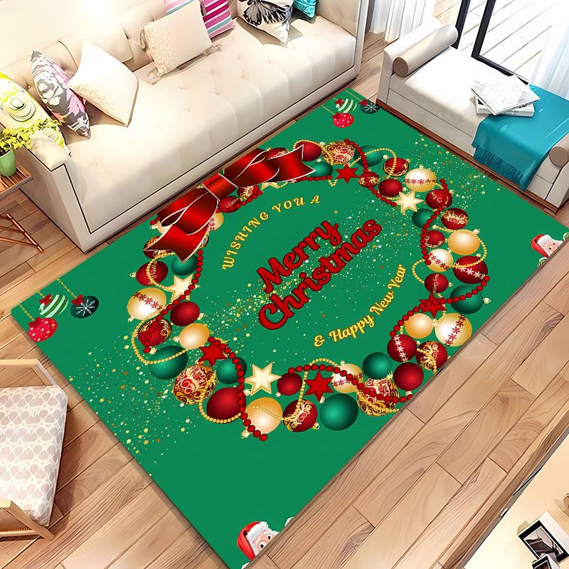 

Santa Claus Cat Dog Christmas Carpet, Living Room and Bedroom Household Items, kid s Room Sofa Mat, Doormat Floor Anti-slip Rugs 40x60cm (16x24in)
