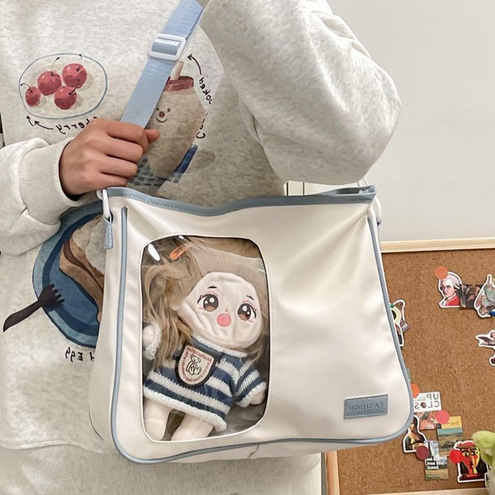 

Однотонная прозрачная сумка Itabag JK Student через плечо, симпатичная сумка-мессенджер из искусственной кожи для девочек/мальчиков