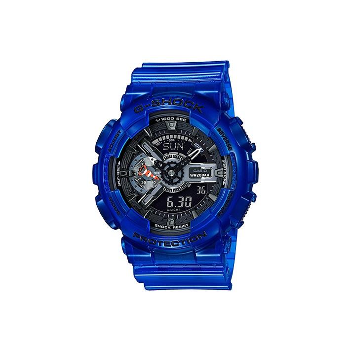 

Casio G-Shock Deep Sea Coral Clownfish Semi-Transparent Jelly Classic Pointer Dual Display Sports Waterproof Quartz Movement Resin Strap GA-110CR-2A Blue Strap