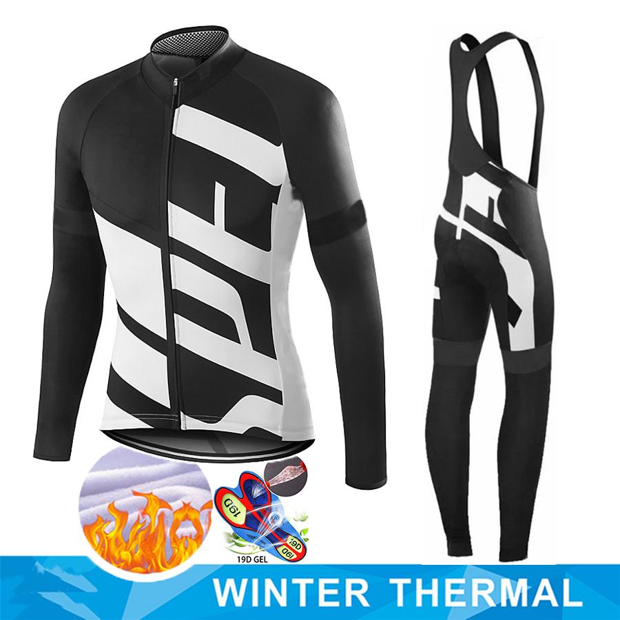 Winter Thermal Fleece Men Cycling Jersey Sets MTB Bicycle Clothes Wear Ropa Ciclismo Racing Bike Clothing Team Cycling Suit