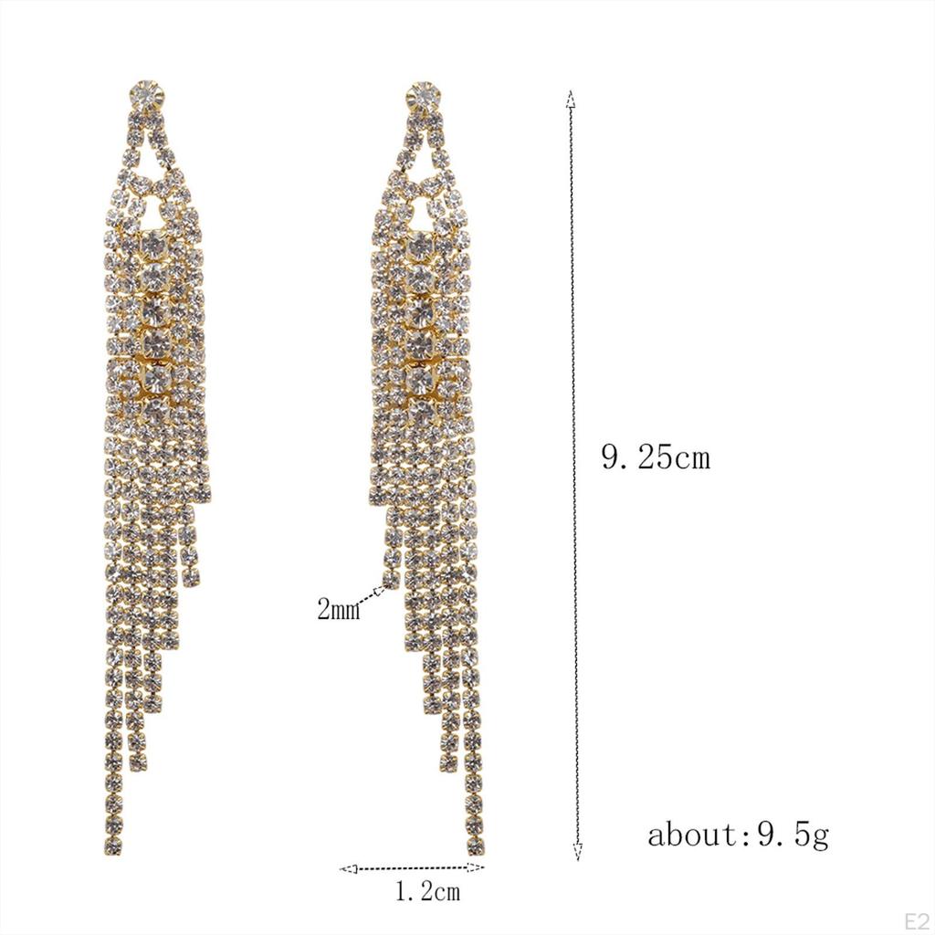 Drop Earrings Dangle Chic Sparkly Women Lady Stylish Elegant Jewelry Stud Long