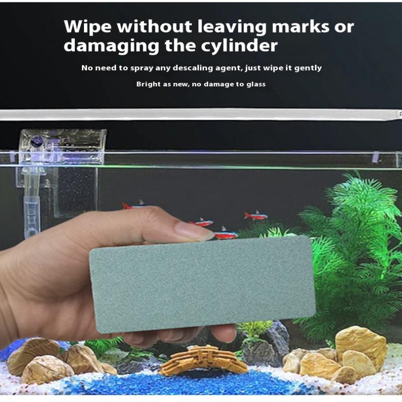 Fish Tank Dirt Removal Magic Polishing Board, Double-Sided Green Polishing Stick, Cultural Play Walnut Polishing Block