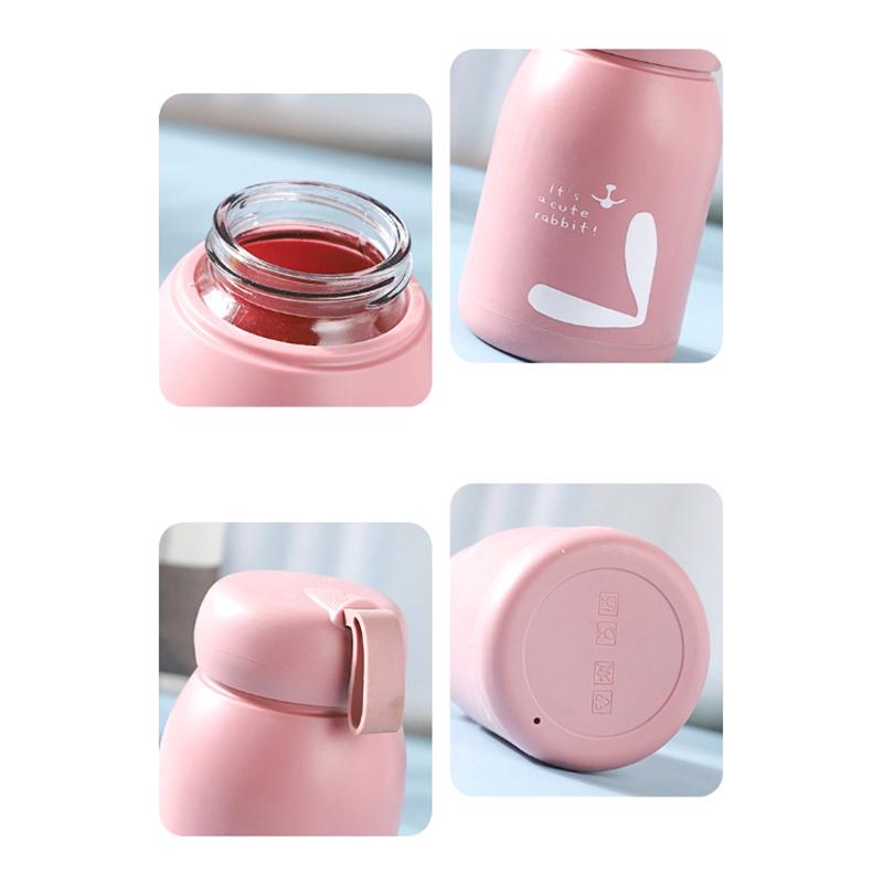 Cute Cartoon Drinking Glass Kettle Portable School Water Mug Home Office Lady Coffee Cup Rabbit Bottle For Girls Kids Gift