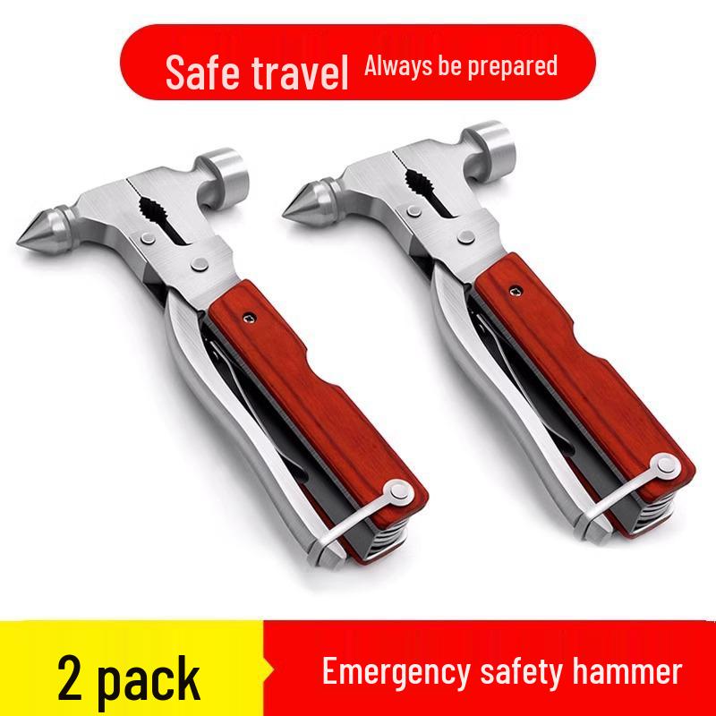 

Автомобильный стеклобой: Многофункциональный аварийный молоток с разбивателем стекла и резаком для ремня безопасности.