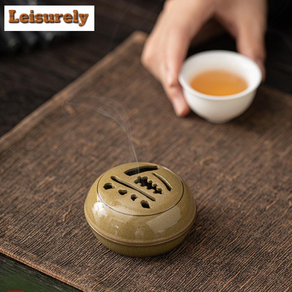 Chinese Wuyuan Incense Stove Household Ceramic Plate Pagoda Agarwood Sandalwood Furnace Zen Yoga Censer Burner Holder Crafts