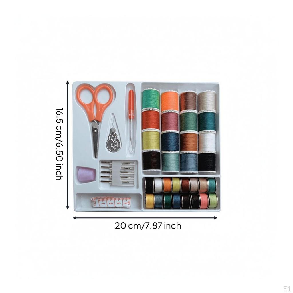 Sewing Kit with Organizer Tray Organized Hand Portable for Travelers